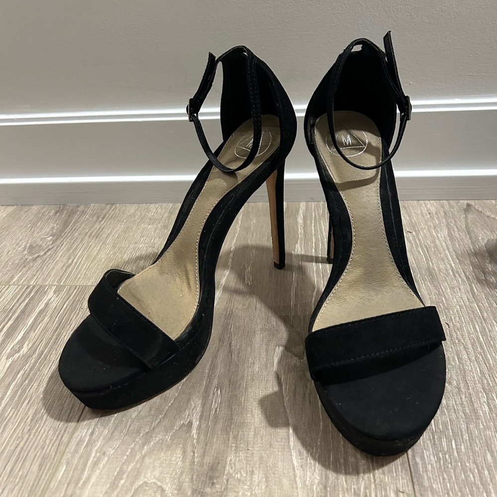 Misguided - Black Sandal Platform Heels - Size 39